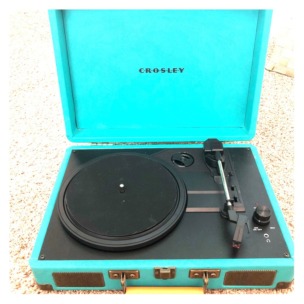 Teal Crosley Record Player